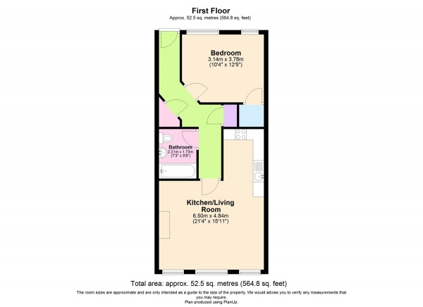 Floor Plan Image for 1 Bedroom Apartment to Rent in Regent Mews, Wollaton Street