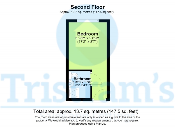 Floor Plan Image for 1 Bedroom House Share to Rent in Broad Street, Nottingham