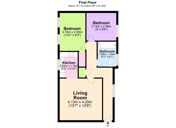 Floor Plan Image for 2 Bedroom Apartment to Rent in Regent Mews, Wollaton Street