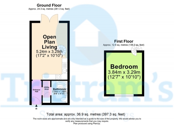 Floor Plan Image for 1 Bedroom Terraced House for Sale in Ash Crescent, Nuthall