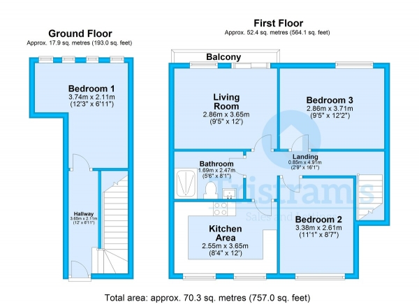 Floor Plan Image for 3 Bedroom Flat to Rent in Loughborough Road, West Bridgford