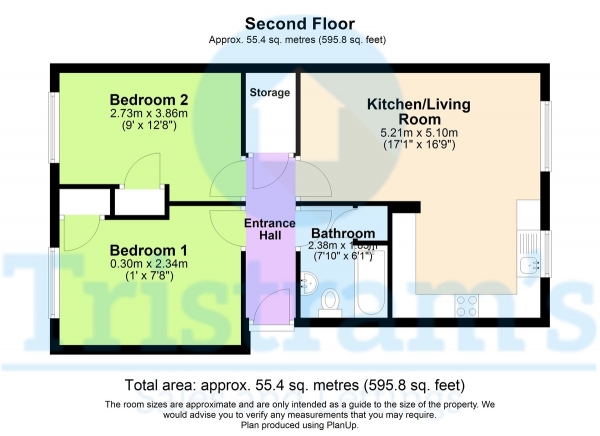 Floor Plan Image for 2 Bedroom Apartment to Rent in The Farthings, Nottingham