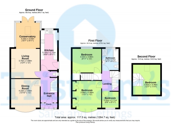 Floor Plan Image for 4 Bedroom Semi-Detached House to Rent in Crofton Close, Attenborough