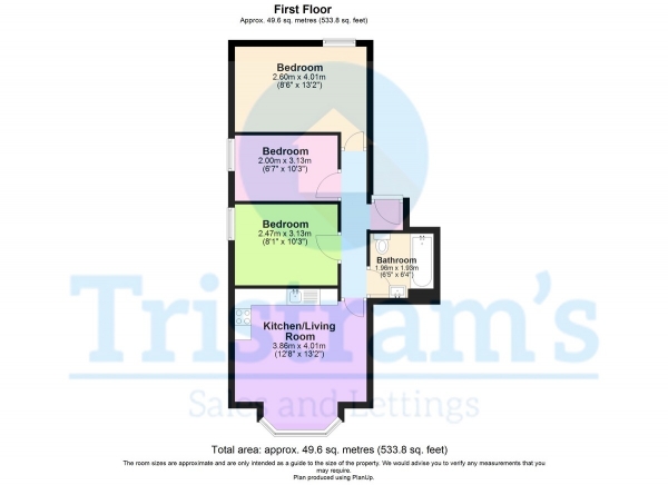 Floor Plan Image for 3 Bedroom Apartment to Rent in Flat 4, Melton Road, West Bridgford