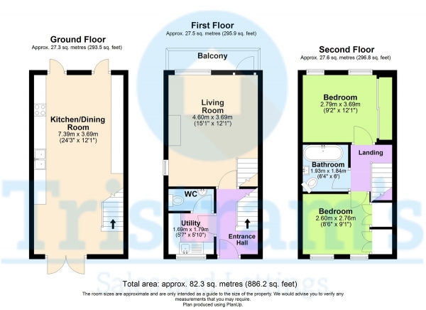 Floor Plan Image for 2 Bedroom Town House for Sale in Petersham Mews, Nottingham