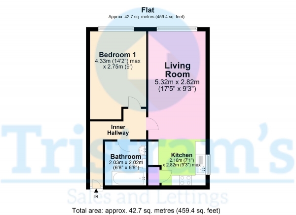 Floor Plan Image for 1 Bedroom Flat to Rent in High Point, Nottingham