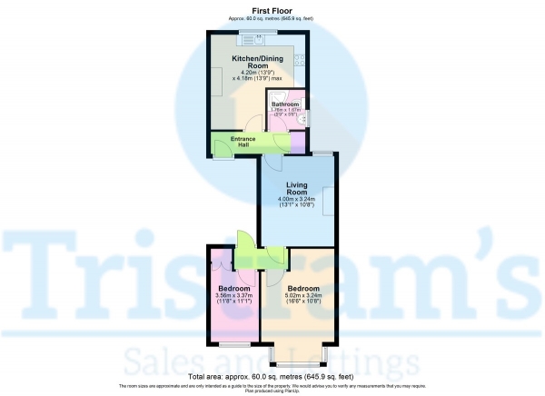 Floor Plan Image for 2 Bedroom Flat to Rent in Loughborough Road, West Bridgford