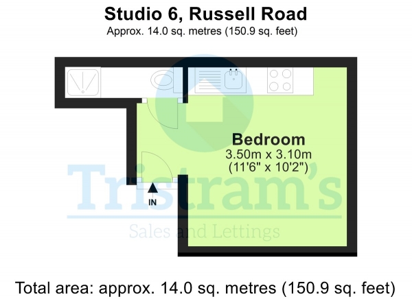 Floor Plan Image for 1 Bedroom Studio to Rent in Russell Road, Forest Fields