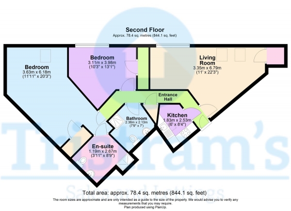 Floor Plan Image for 2 Bedroom Apartment to Rent in Flat 8, Park View Court, West Bridgford