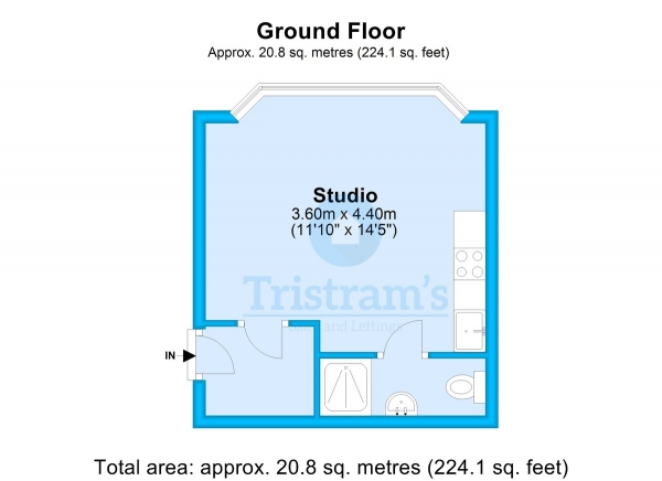 Floor Plan Image for 1 Bedroom Studio to Rent in Foxhall Road, Nottingham