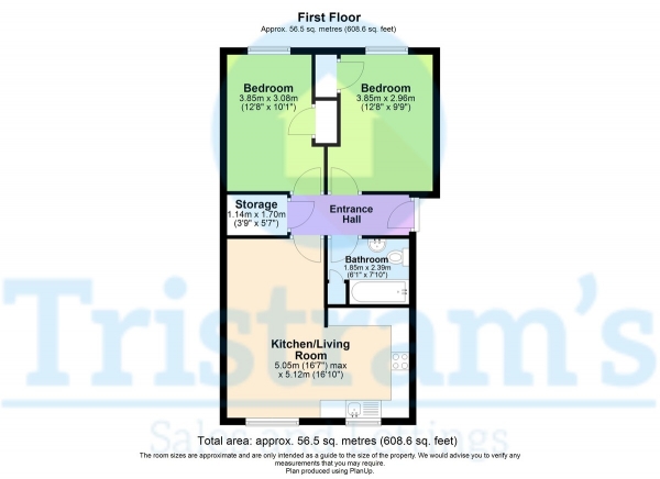 Floor Plan Image for 2 Bedroom Apartment to Rent in The Farthings, Lenton