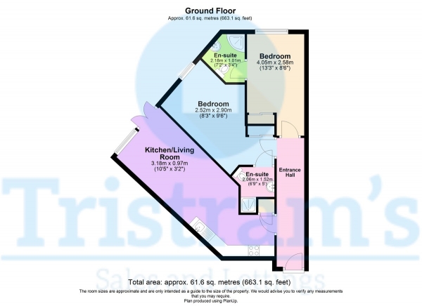 Floor Plan Image for 2 Bedroom Ground Flat to Rent in Flat 5, Park View Court, West Bridgford