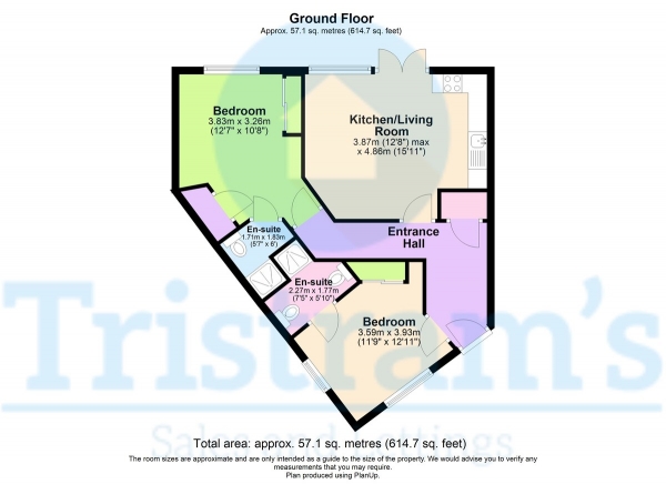 Floor Plan Image for 2 Bedroom Ground Flat to Rent in Flat 6, Park View Court, West Bridgford