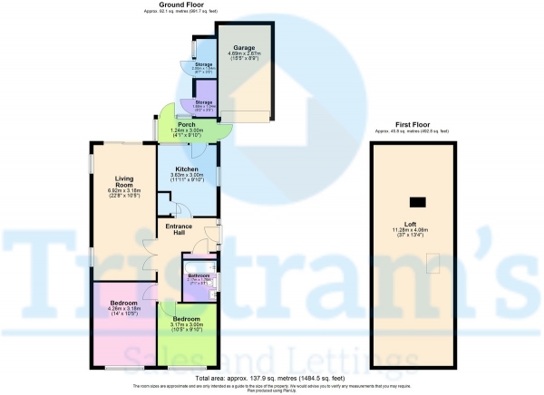 Floor Plan Image for 2 Bedroom Detached Bungalow for Sale in Kingsbury Drive, Nottingham