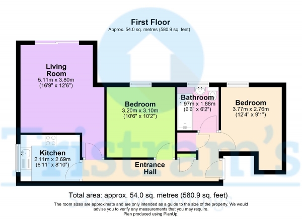 Floor Plan Image for 2 Bedroom Flat to Rent in James Close, Derby