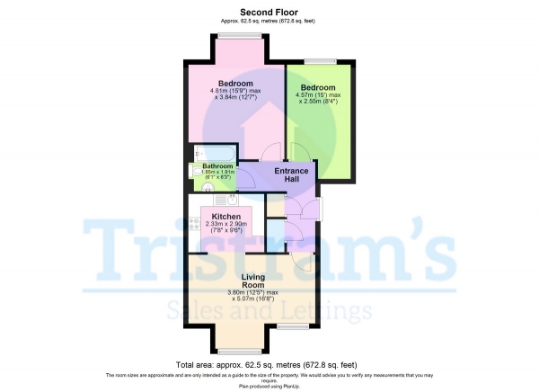 Floor Plan Image for 2 Bedroom Apartment to Rent in Hallam Fields Road, Ilkeston