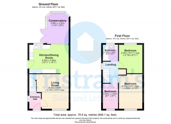 Floor Plan Image for 3 Bedroom Semi-Detached House for Sale in Jayne Close, Wollaton