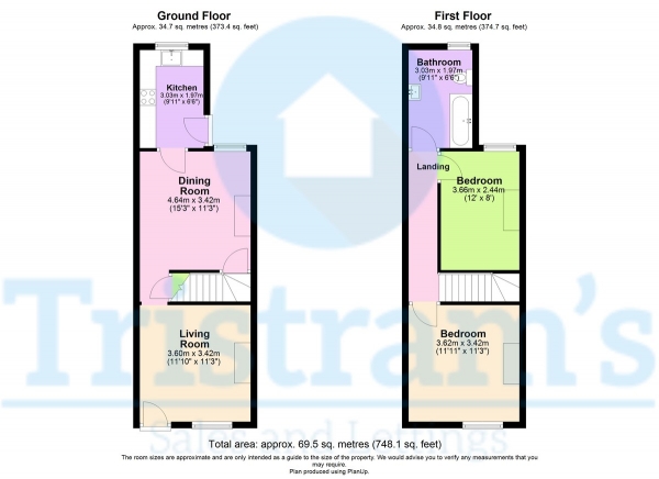 Floor Plan Image for 2 Bedroom Terraced House for Sale in Egypt Road, Nottingham