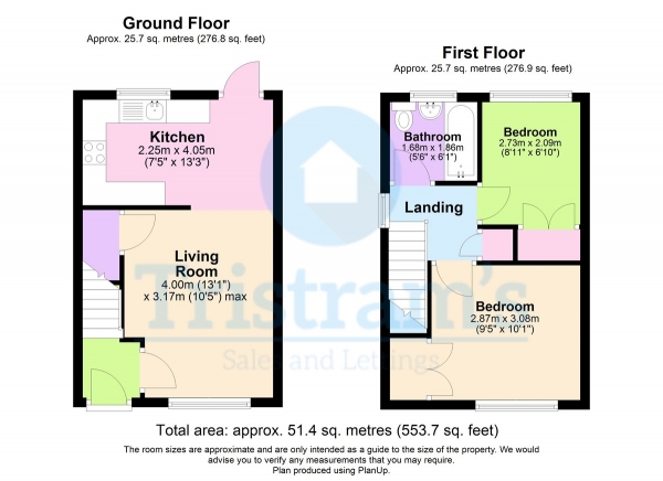 Floor Plan Image for 2 Bedroom End of Terrace House for Sale in Cloister Street, Nottingham