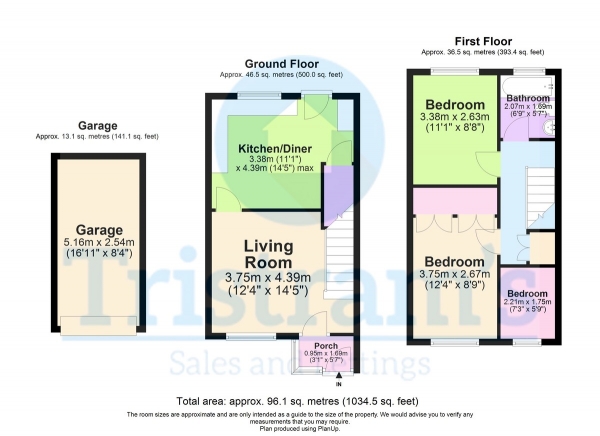 Floor Plan Image for 3 Bedroom Terraced House for Sale in Parkstone Avenue, Rainworth