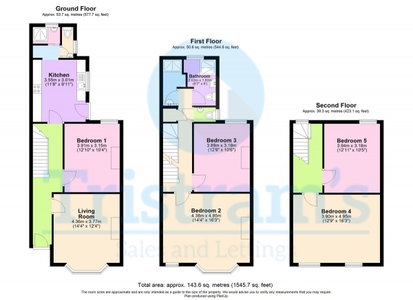 Floor Plan Image for 5 Bedroom Detached House to Rent in Noel Street, Forest Fields