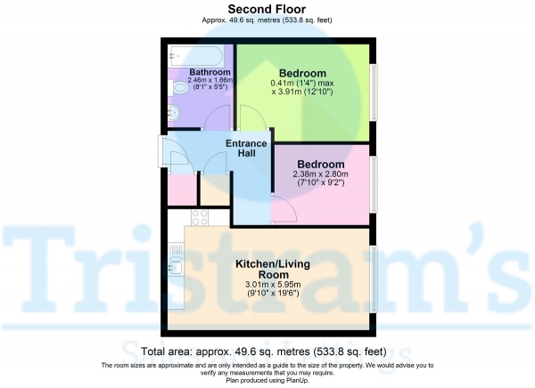 Floor Plan Image for 2 Bedroom Apartment to Rent in Linen House, Nottingham