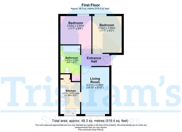 Floor Plan Image for 2 Bedroom Flat for Sale in Furlong Street, Arnold