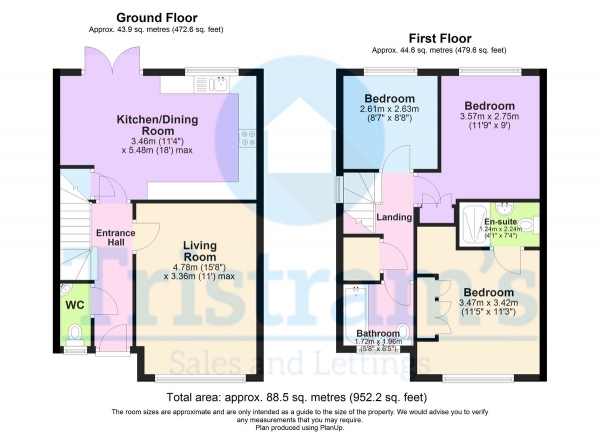 Floor Plan Image for 3 Bedroom Semi-Detached House for Sale in Friday Lane, Breadsall