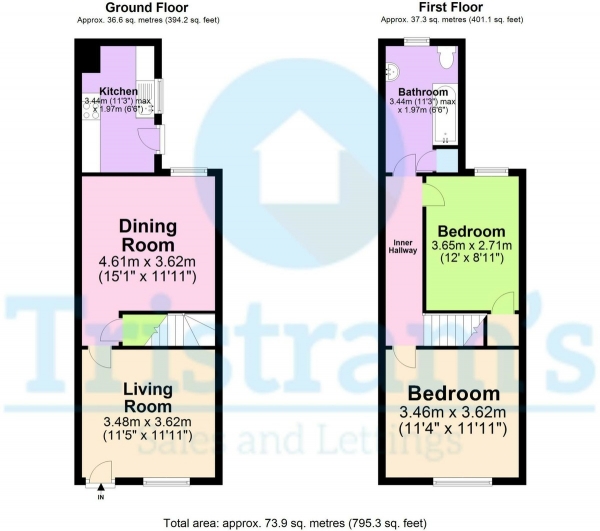 Floor Plan Image for 2 Bedroom End of Terrace House to Rent in Duke Street, Arnold