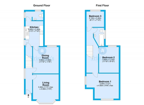 Floor Plan Image for 3 Bedroom Semi-Detached House to Rent in Peveril Road, Beeston