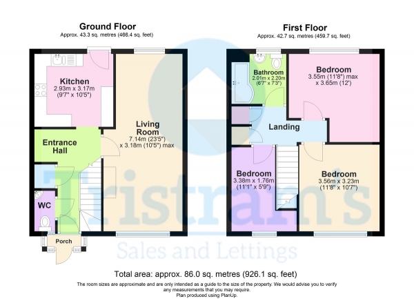 Floor Plan Image for 3 Bedroom Terraced House for Sale in Synge Close, Clifton