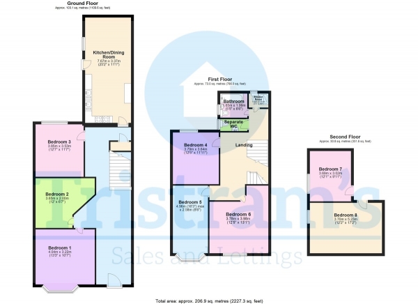 Floor Plan Image for 8 Bedroom Semi-Detached House to Rent in Derby Grove, Lenton