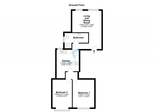 Floor Plan Image for 2 Bedroom Ground Flat to Rent in Loughborough Road, West Bridgford