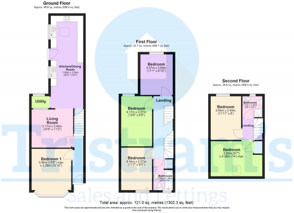 Floor Plan Image for 6 Bedroom Semi-Detached House to Rent in Teversal Avenue, Nottingham