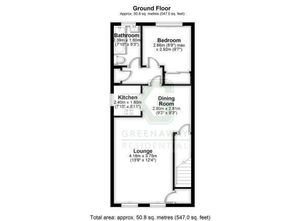 Floor Plan Image for 1 Bedroom Maisonette for Sale in Ifield, Crawley, RH11