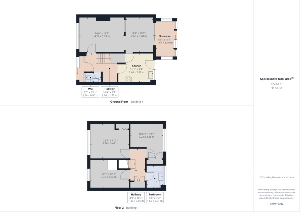 Floor Plan Image for 3 Bedroom Terraced House for Sale in Furnace Green, Crawley, RH11