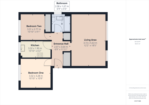 Floor Plan for 2 Bedroom Apartment for Sale in West Green, Crawley, RH11, RH10, 8NB - Guide Price &pound260,000