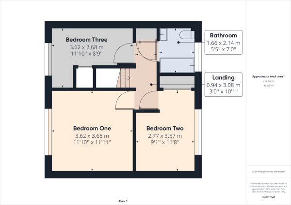 Floor Plan Image for 3 Bedroom Terraced House for Sale in Furnace Green, Crawley, RH10