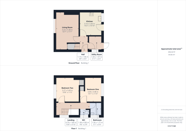 Floor Plan for 2 Bedroom End of Terrace House for Sale in Gossops Green, Crawley, RH11, RH11, 8LB - Guide Price &pound300,000