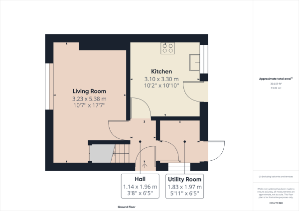 Floor Plan for 2 Bedroom End of Terrace House for Sale in Gossops Green, Crawley, RH11, RH11, 8LB - Guide Price &pound300,000