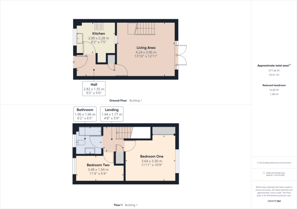 Floor Plan Image for 2 Bedroom Terraced House for Sale in Tollgate Hill, Crawley, RH11