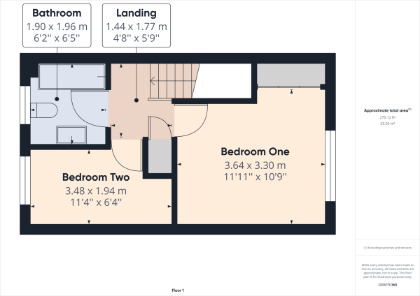 Floor Plan Image for 2 Bedroom Terraced House for Sale in Tollgate Hill, Crawley, RH11