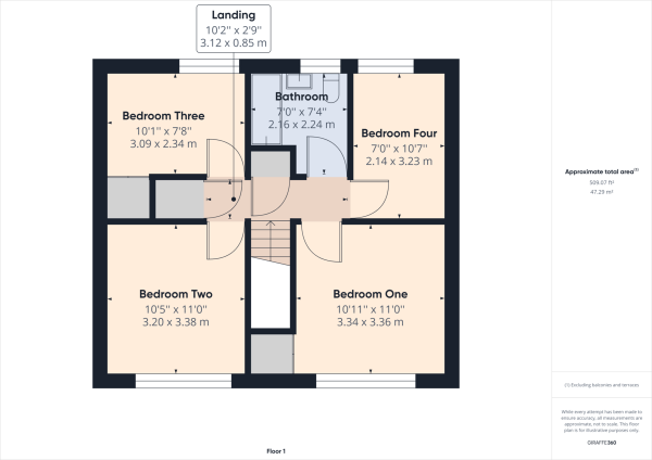 Floor Plan Image for 4 Bedroom End of Terrace House for Sale in Southgate, Crawley, RH11