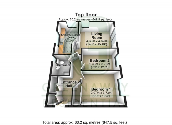 Floor Plan Image for 2 Bedroom Apartment for Sale in Maidenbower, Crawley, RH10