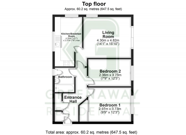 Floor Plan Image for 2 Bedroom Apartment for Sale in Maidenbower, Crawley, RH10