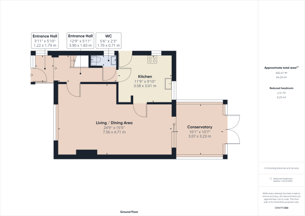 Floor Plan Image for 4 Bedroom Link Detached House for Sale in Furnace Green, Crawley, RH10