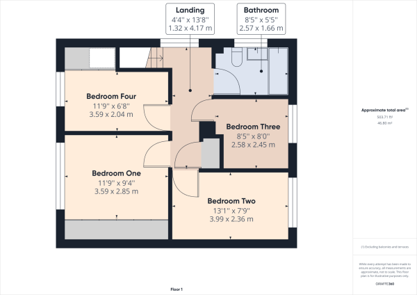 Floor Plan Image for 4 Bedroom Link Detached House for Sale in Furnace Green, Crawley, RH10