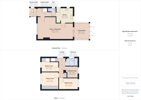 Floor Plan for 4 Bedroom Link Detached House for Sale in Furnace Green, Crawley, RH10, RH10, 6HW - Guide Price &pound550,000