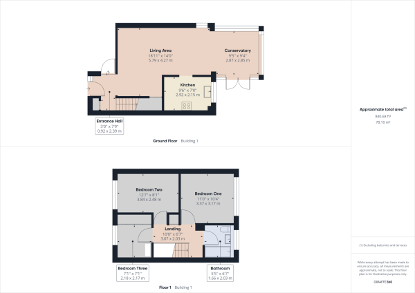 Floor Plan for 3 Bedroom Terraced House for Sale in Pound Hill, Crawley, RH10, RH10, 3TY - Guide Price &pound400,000