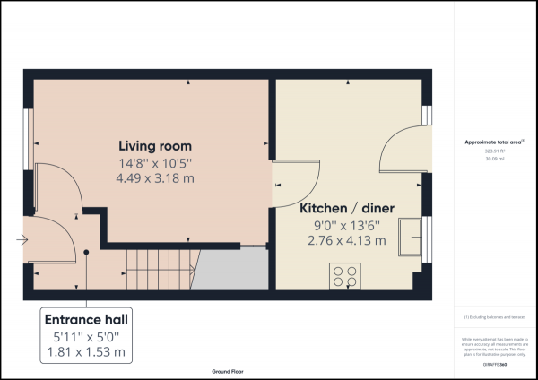 Floor Plan Image for 2 Bedroom End of Terrace House for Sale in West Green, Crawley, RH11